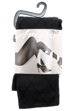 Мягкие колготки из микрофибры с ромбовидным рисунком (Размер: M-L) (Цвет: черный)