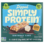 Simply Protein, батончики-снеки, со вкусом торта, 5 батончиков по 25 г (0,88 унции)