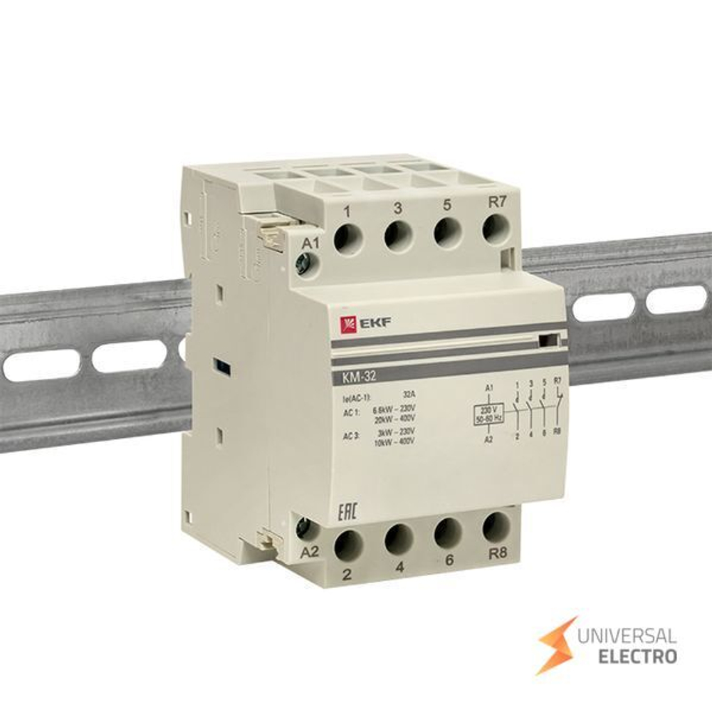 Контактор модульный КМ 32А 3NО+NC (3 мод,) EKF PROxima