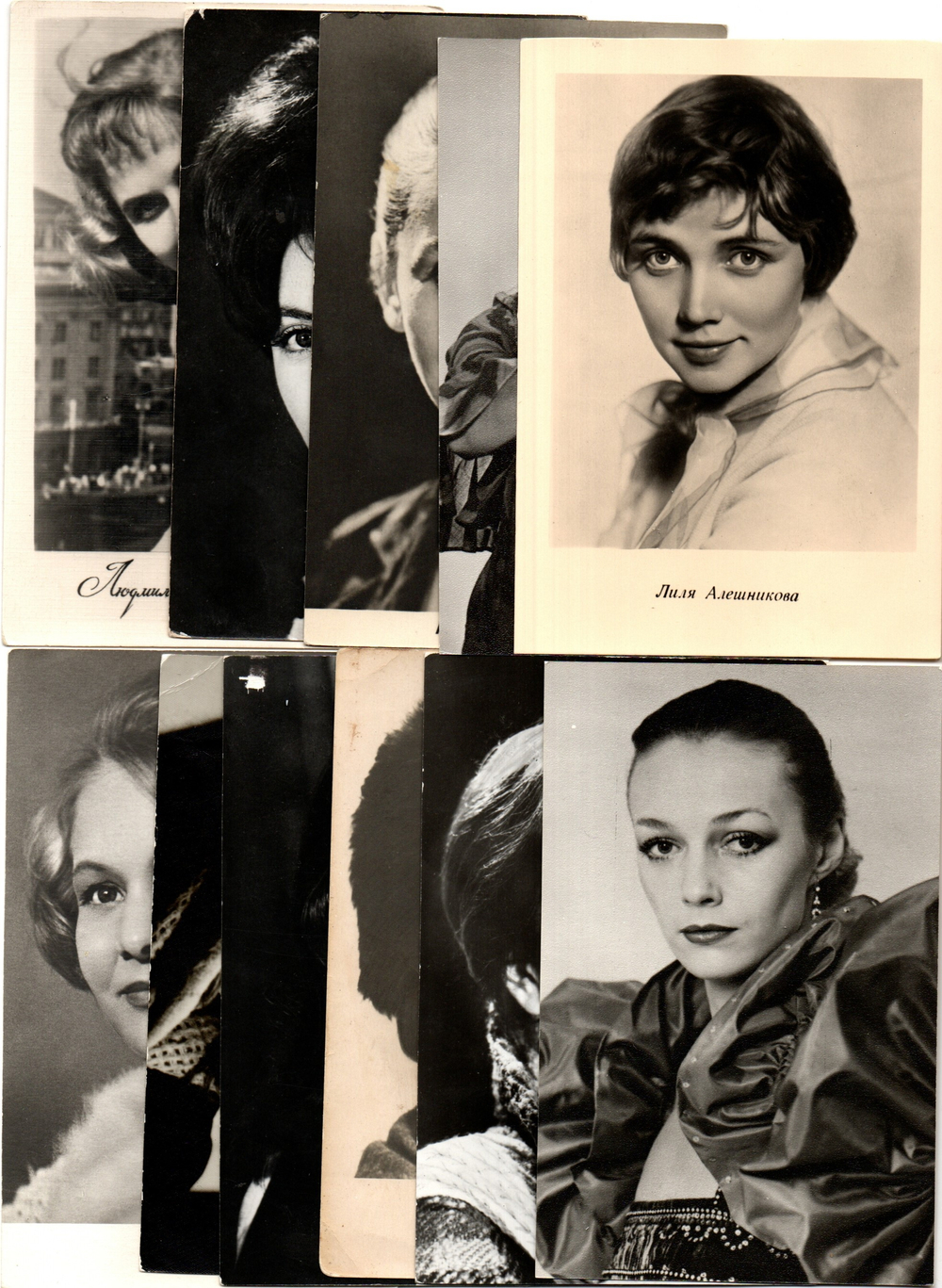 №92 Открытки Артисты и актёры СССР 1960–1970-е г. 25 штук. Чёрно-белые, чистые, без повторов