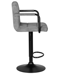 Набор 2 шт Стул барный DOBRIN KRUGER ARM BLACK, серый вельвет (LAR-E2041-25)