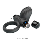 Черное эрекционное кольцо с вибрацией Adrien