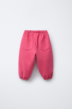 ZARA БРЮКИ-ДЖОГГЕРЫ ИЗ МЯГКОЙ ТКАНИ С ЛОГОТИПОМ, ЦВЕТ-ФУКСИИ