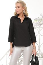 Блузка черная с декоративными пуговицами DStrend (Акция)