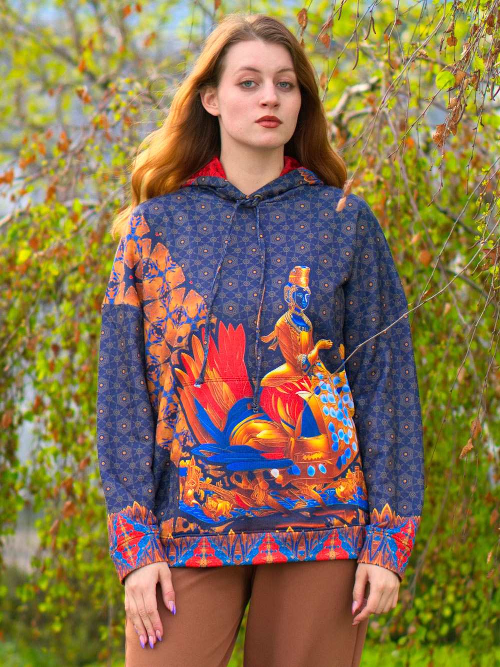 худи с принтом - русский лубок