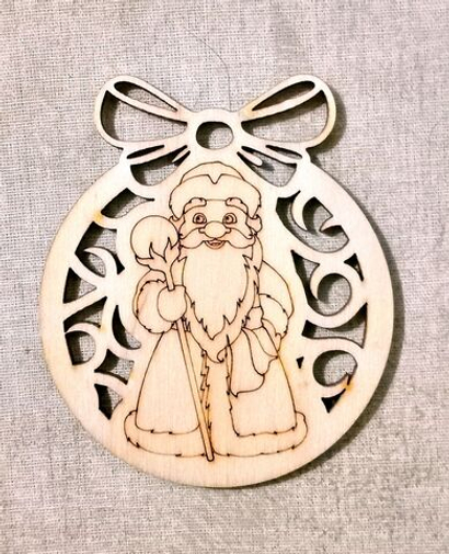 Деревянное ёлочное украшение "Дед Мороз"