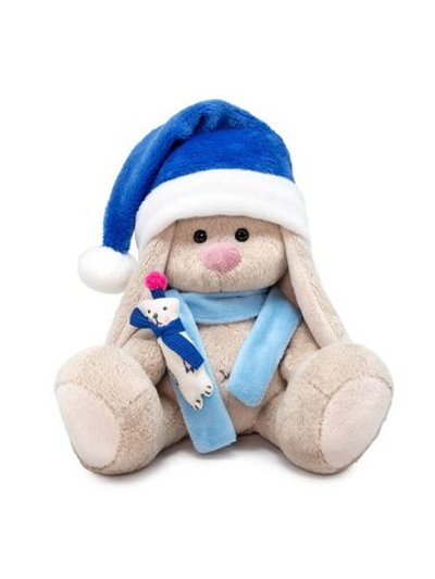 Мягкая игрушка Зайка Ми в синем колпачке 15 см