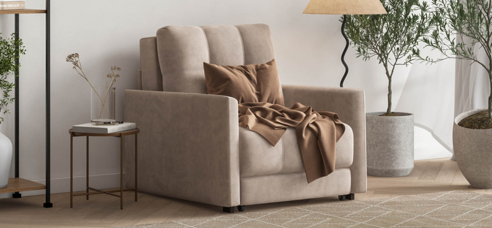 Босс Лофт кресло-кровать Велюр Монолит латте