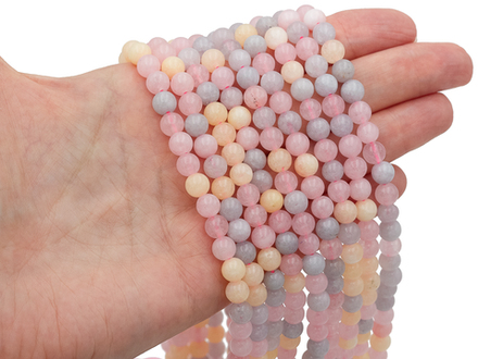 Нить бусин из тонированного кварца 6,5мм