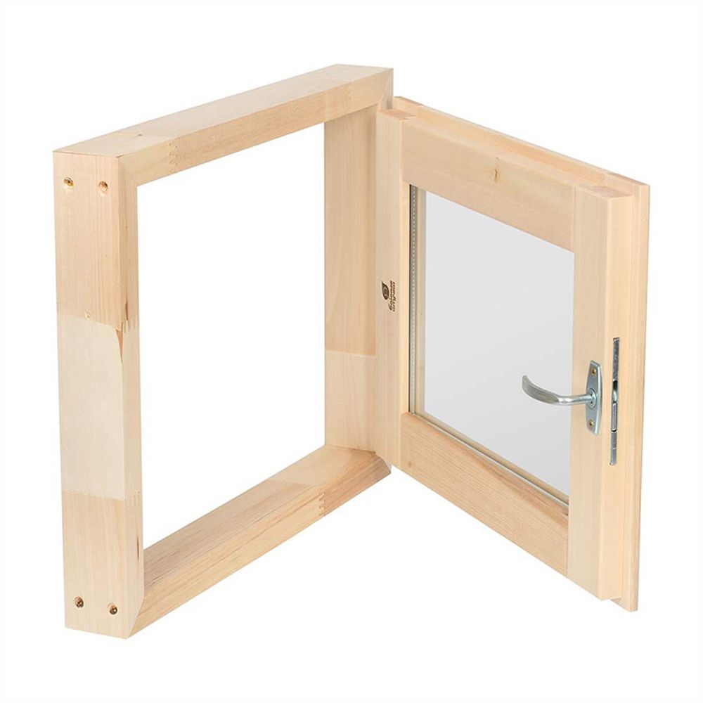 Форточка для бани и сауны Банные штучки, открытие наружу, двойное стекло, 40 х 50 см, липа, 271227