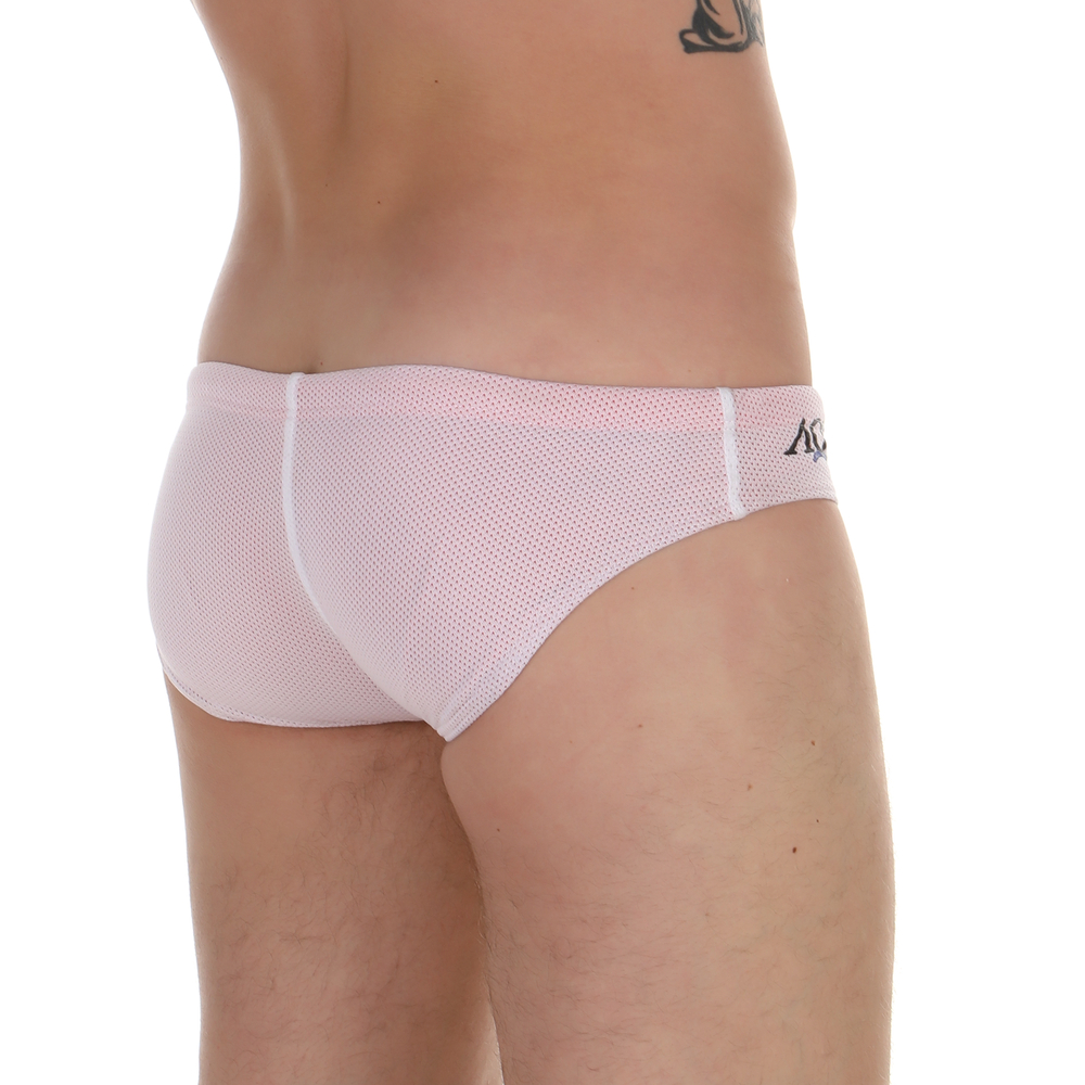 Мужские плавки розовые с белой сеткой сверху AQUX