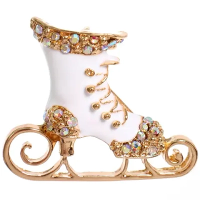 Брошь новогодняя «Gold Podarok - Конёчек с вензелями», 4.3*3.6см