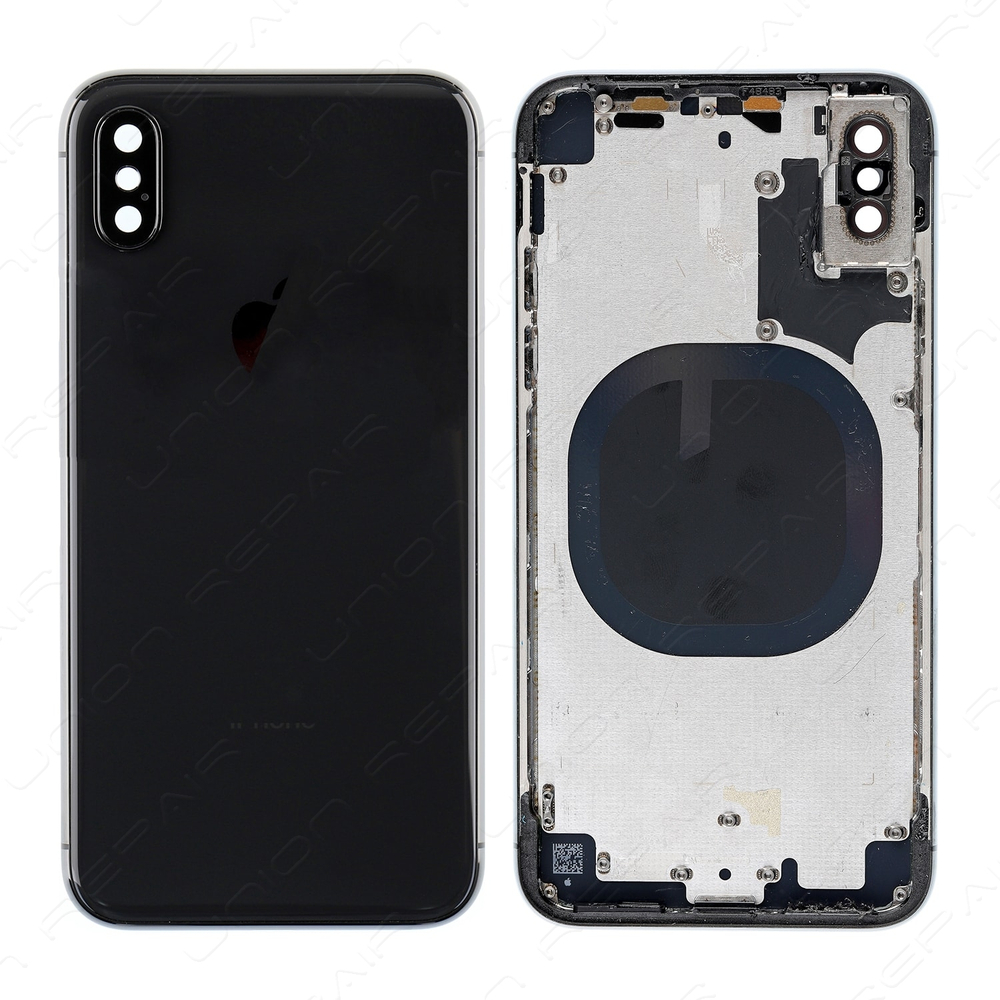 Корпус, крышка, задняя часть iPhone X 10(серебро/черный)