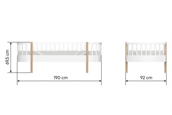 Кровать подростковая Ellipse Classic Белая