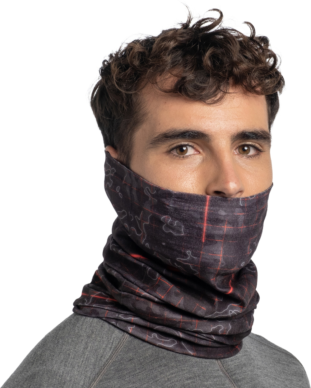 Тонкая зимняя бандана-труба Buff Thermonet Emgy Graphite