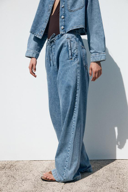 ZARA ДЖИНСЫ-ДЖОГГЕРЫ Z1975 WIDE-LEG, ВЫЦВЕТШИЙ СИНИЙ