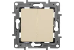 Выключатель Legrand Etika 2-клавишный проходной слоновая кость 26520