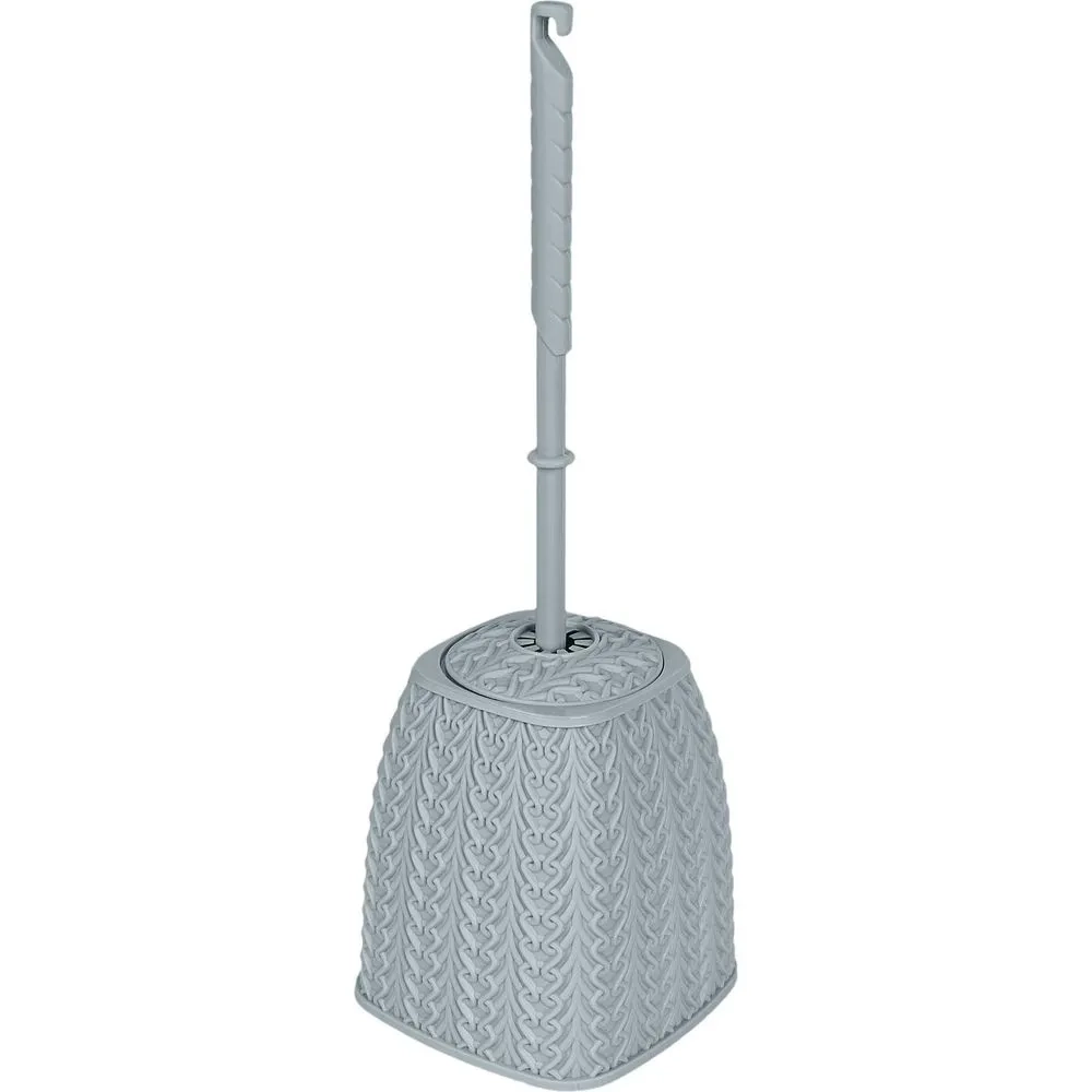 Набор для туалета Plast Team Melange 140х420 мм (подставка + ёрш) серый шторм