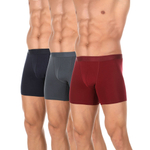 Набор из 3 мужских трусов-боксеров: темно-серых, бордовых и темно-синих (Размер: XL) (Цвет: разноцветный)