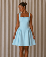 Платье корсетное мини из денима-стрейч