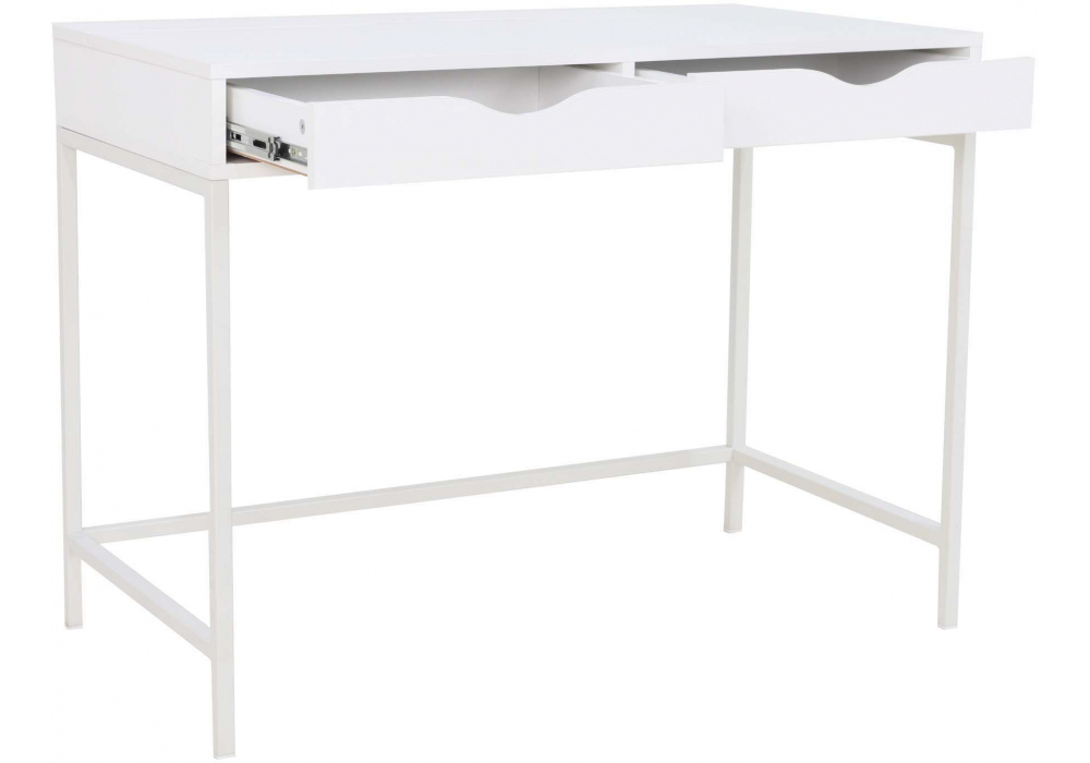 Компьютерный стол Woodville Дейл белый шелк, ножки белые
