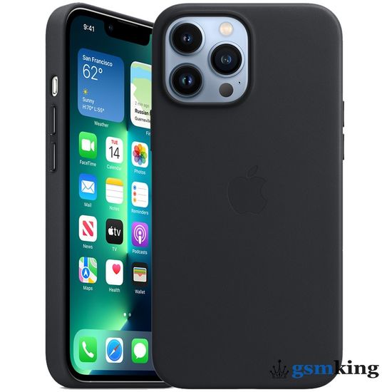 Apple Leather Case with MagSafe iPhone 13 Pro Max Midnight «Тёмная ночь» MM1R3ZE/A