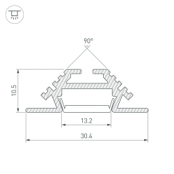 Профиль PHS-V-2000 ANOD (Arlight, Алюминий) 013212