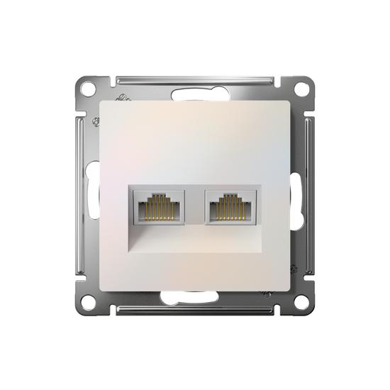 Розетка компьютерная 2-м AtlasDesign RJ45 кат.5E механизм жемчуж. SE ATN000485