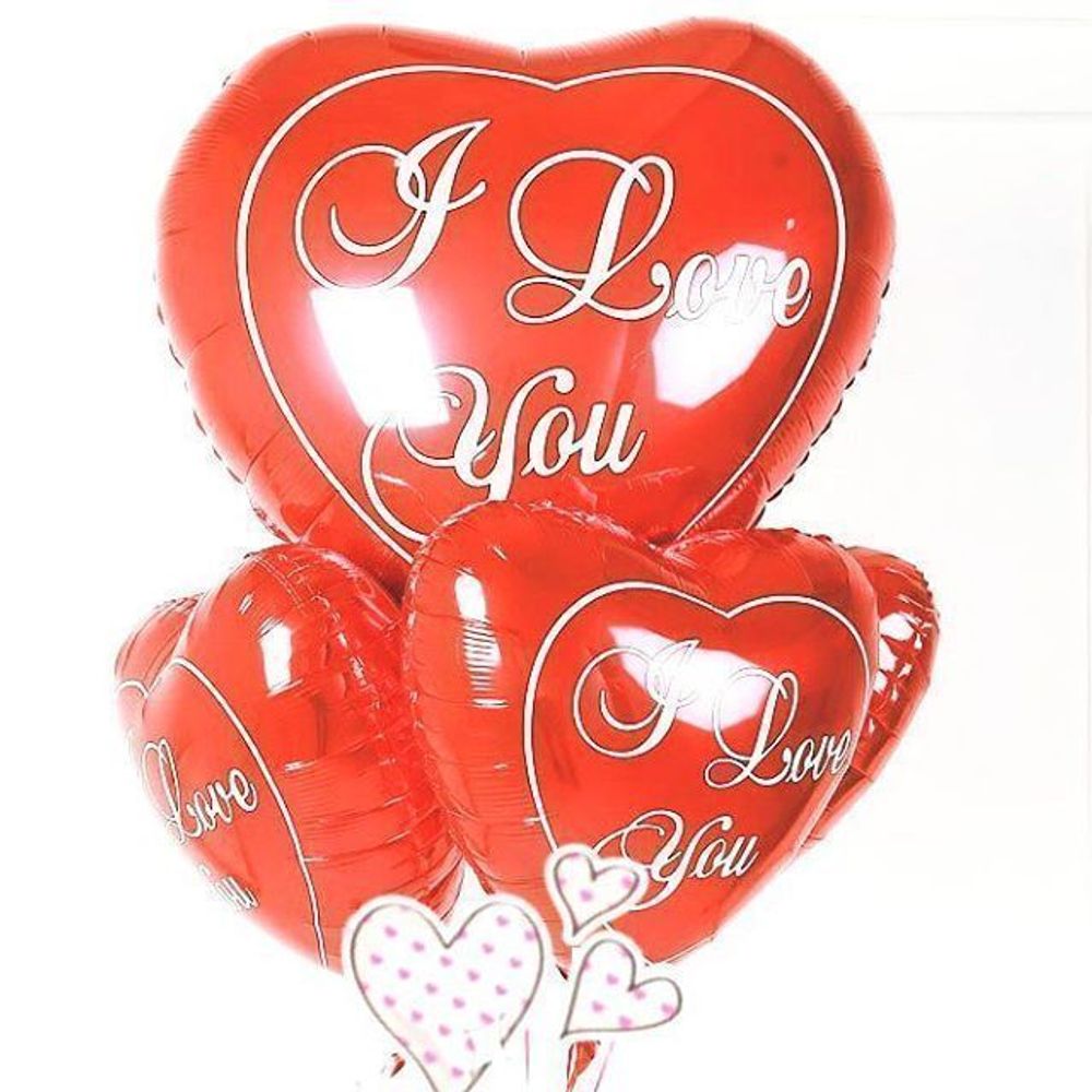 Шар (18"/46 см) Сердце, Я люблю тебя, Красный