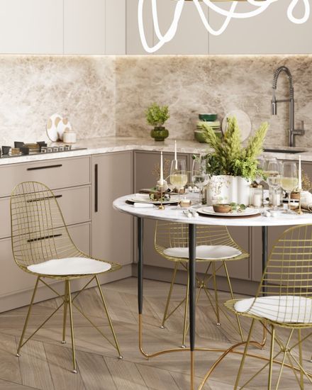 Стол обеденный Даймакс 110*110 белый мрамор