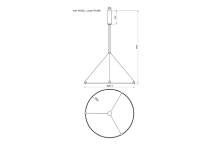Основание для модульных светодиодных светильников,  диаметр 80см