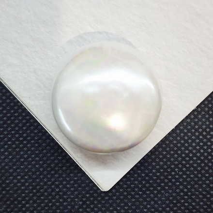 Жемчуг Майорка, круг белый крупный, 28мм, штучно