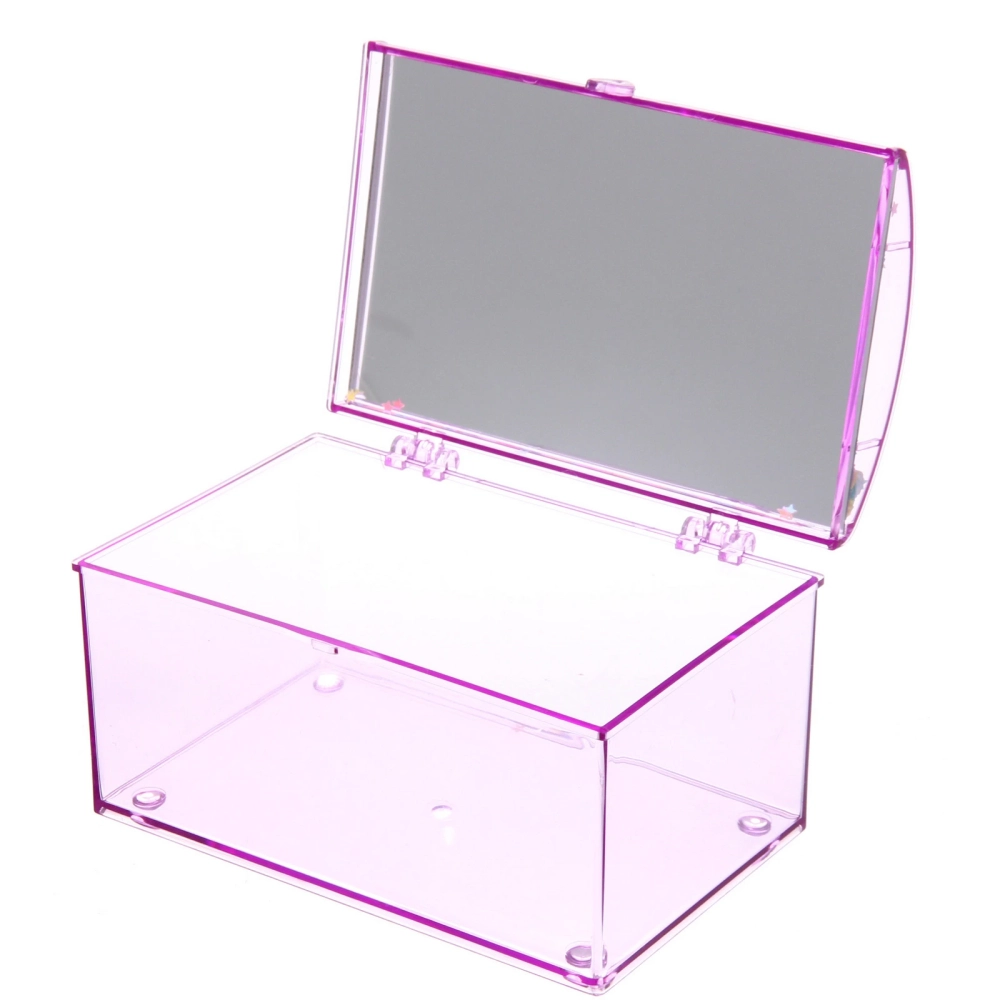 Шкатулка пластиковая с зеркалом «KiKi HAUS», сундучок, цвет сиреневый, 14.5*9.5*9см (в пакете)