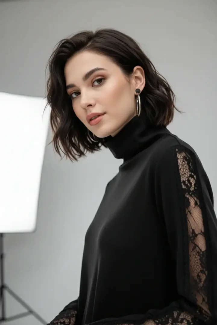 Женская водолазка с кружевом «GYTR»