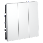 Выключатель встраиваемый VOLTUM S70 трехклавишный 10А, (белый матовый)