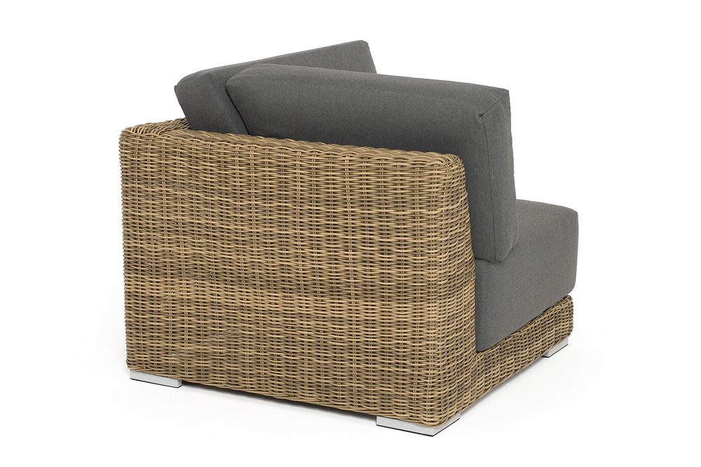 "Капри" модуль диванный угловой с подушками, цвет соломенный