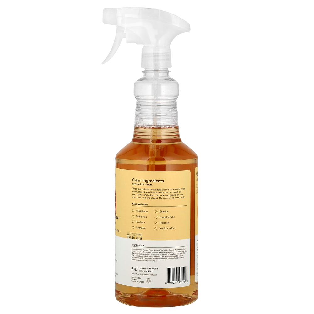 Kin+Kind, Pee + Stain + Odor Destroyer, для твердых пород дерева и пола, цитрус, 354 мл (32 жидк. унц.)