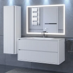 Тумба с раковиной Uperwood Next Premium подвесная, 100 см, белая, 2 ящика