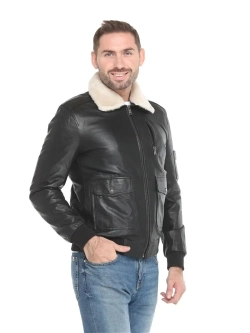 Мужская кожаная куртка / натуральная кожа ягненка / Турция
