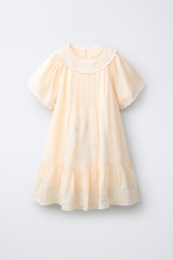 ZARA ПЛАТЬЕ С ВЫШИВКОЙ, ЭКРЮ