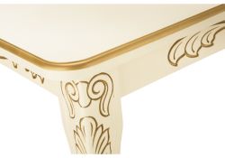 Стол Мауро 129(179)х84х78 патина золото / слоновая кость