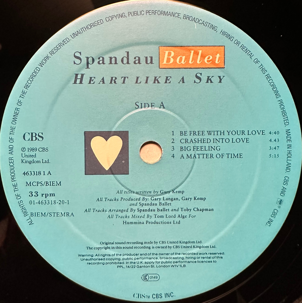 Spandau Ballet - Heart Like A Sky (Голландия 1989г.)