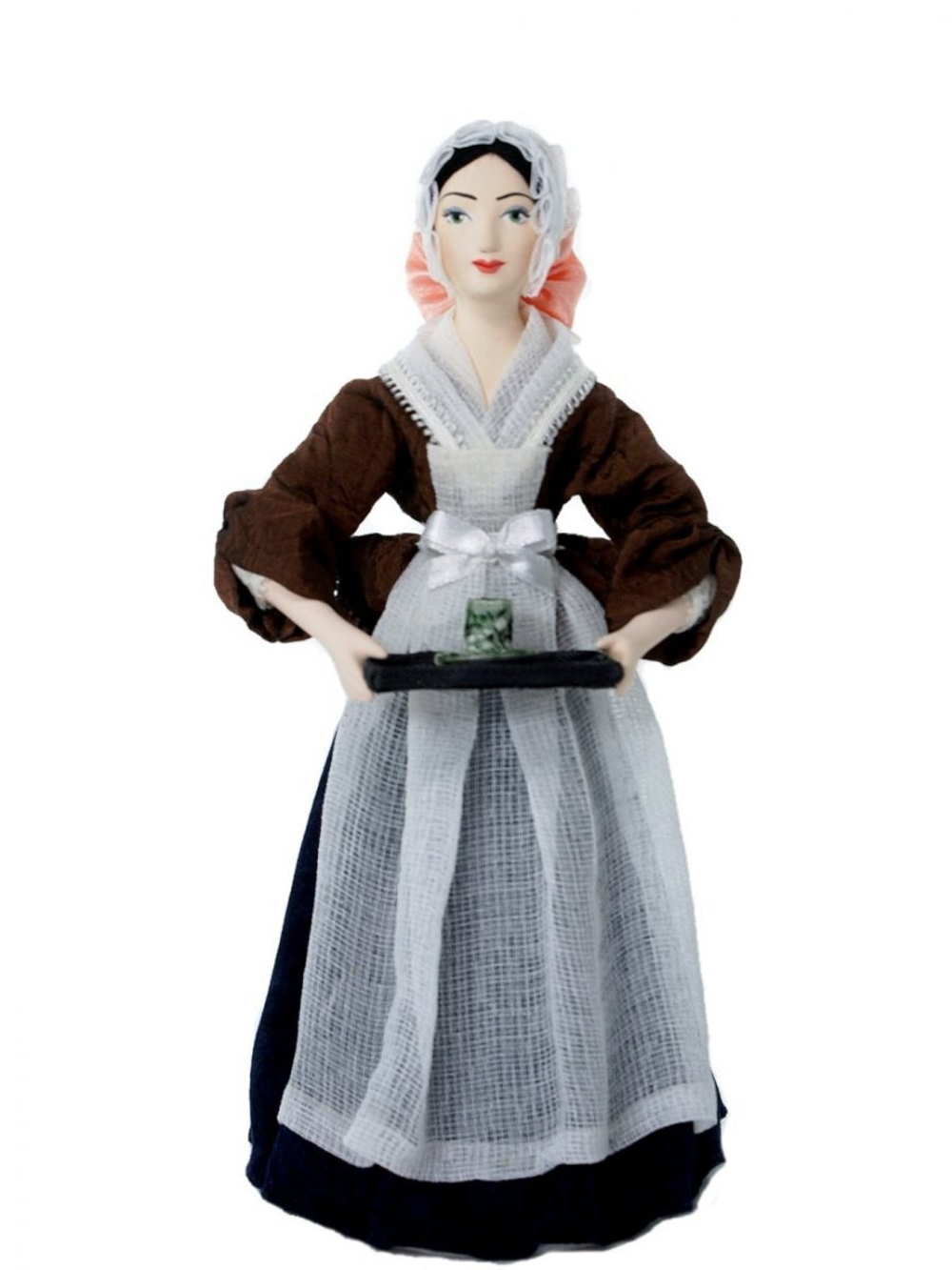 Кукла фарфоровая в костюме служанки 18 века Шоколадница Лиотара