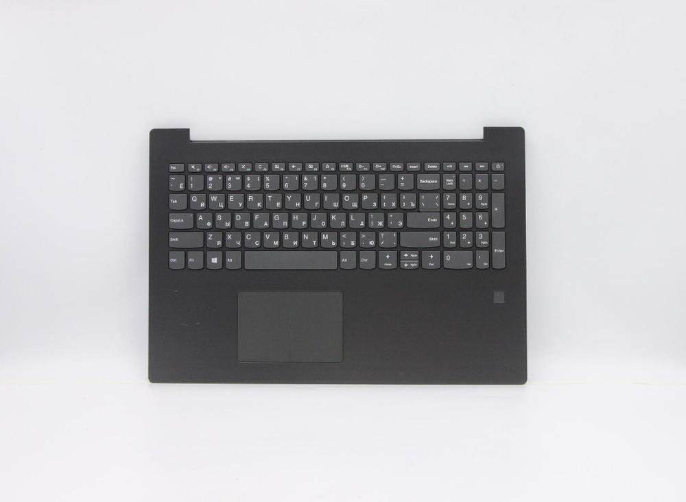 Верхняя панель с клавиатурой (топкейс) для ноутбука Lenovo 320-15IKB FingerPrint, черная, раскладка-русская (5CB0N86481)