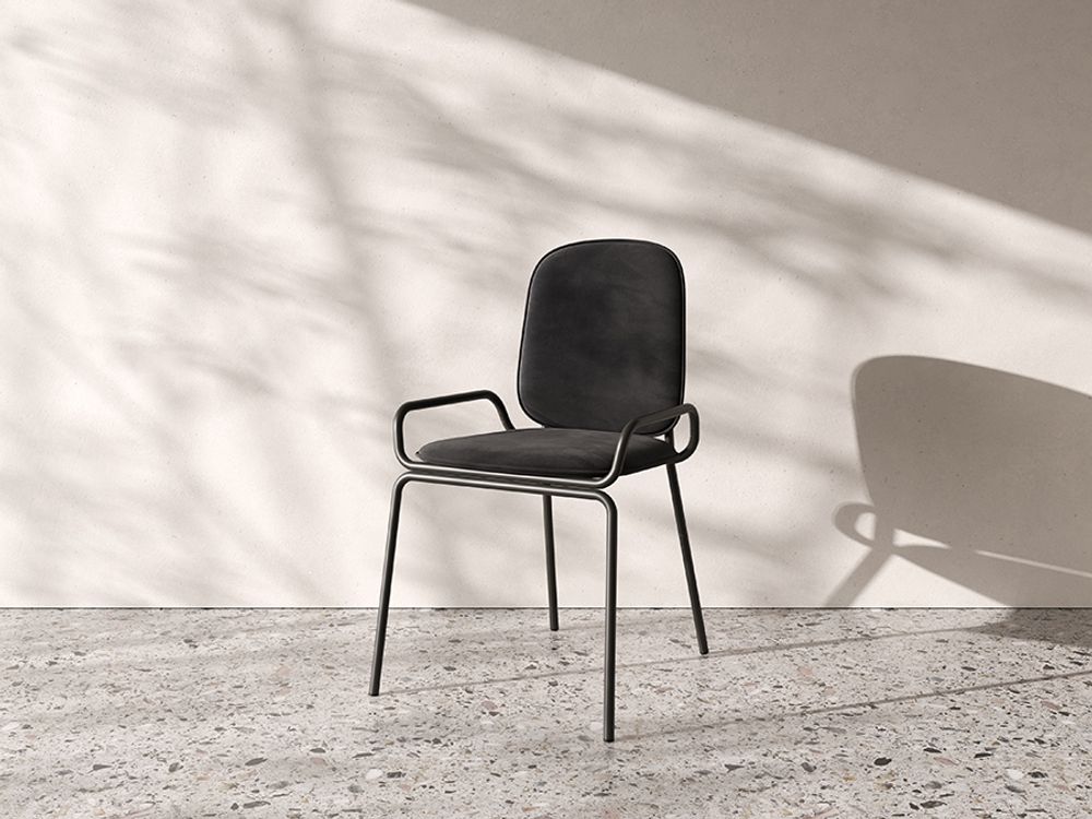 Стул Ror, Double Frame, велюр, черный /черный