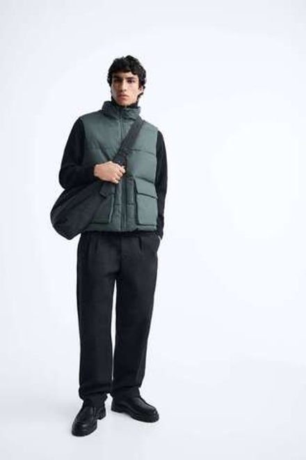 ZARA МЯГКАЯ СУМКА БОЛЬШОГО РАЗМЕРА, ЧЕРНЫЙ