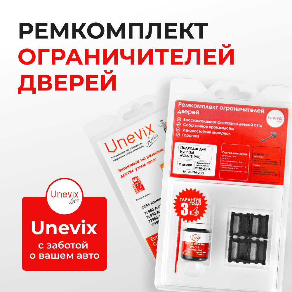 Ремкомплект ограничителей дверей Hyundai AVANTE (VII) рестайлинг CN7 (2 двери, тип 70) 2020-2023