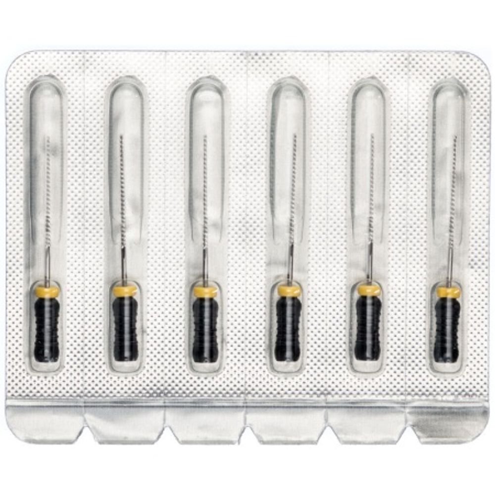 Pro-Endo K-Files №40 (25мм) (6шт.) Про-Эндо К-файлы (К-рашпили), каналорасширители ручные