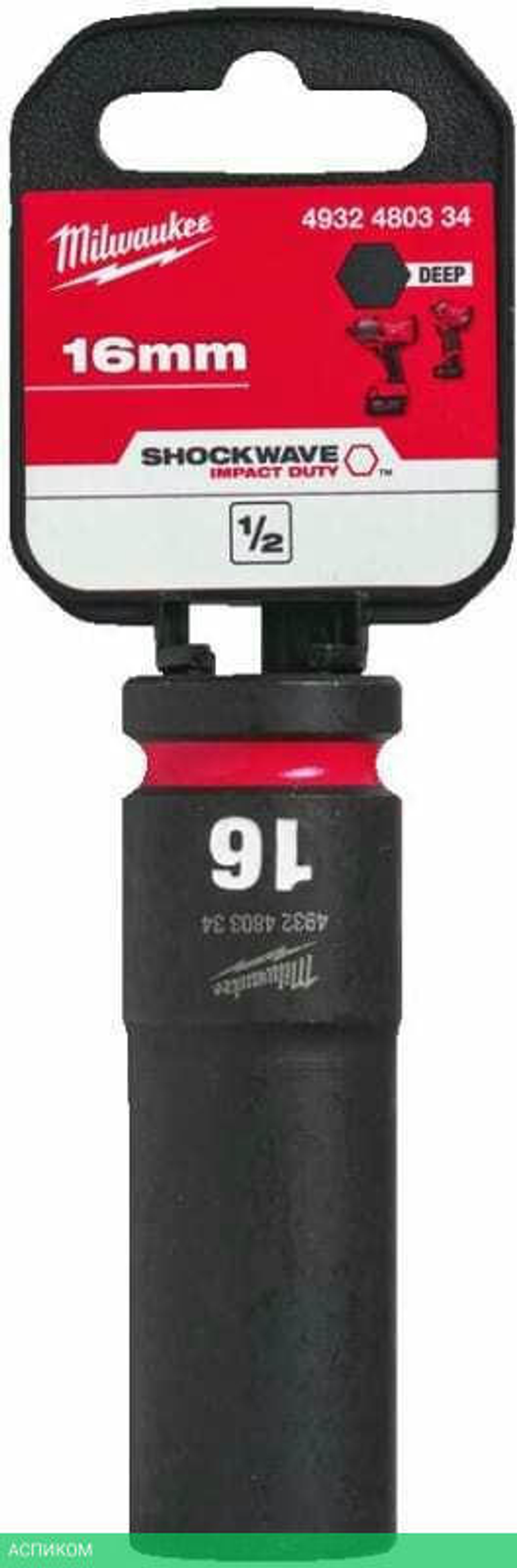 Головка ударная Milwaukee Shockwave 1/2" 16мм (4932480334)