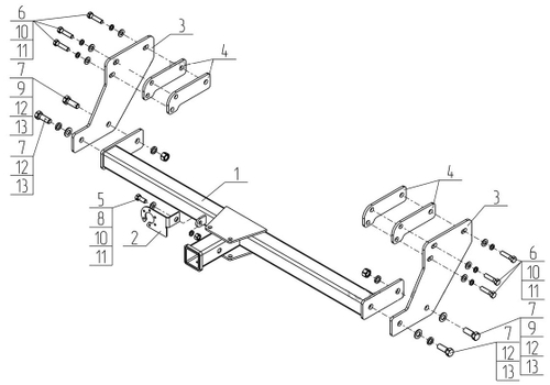 Фаркоп для Great Wall Wingle 7 2018- Тип шара: E. Нагрузки: 2500/100 кг, GW 13